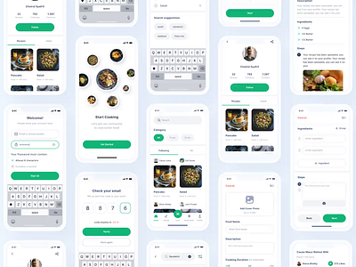 [Freebies] Chefio - Recipe App UI Kit app behance camera chef cook design drink food ios kit mobile recipe scan ui uidesign uikit uiux uiuxdesign uxdesign