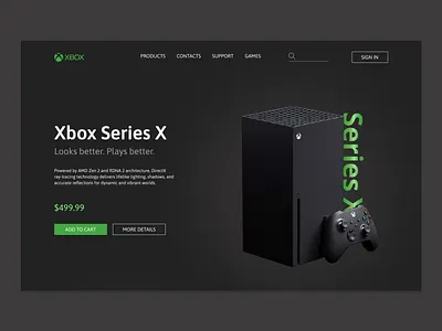Xbox Series X figma game design landing landing page ui ui ux ux web web design website xbox xbox design