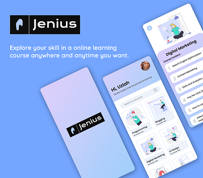 Jenius - Online Learning App app design apps design design figma mobile app mobile design ui ui ux ux