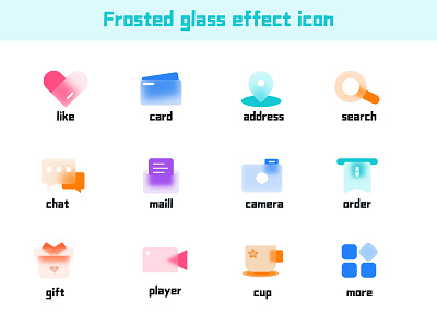 Frosted glass effect icon icon ui