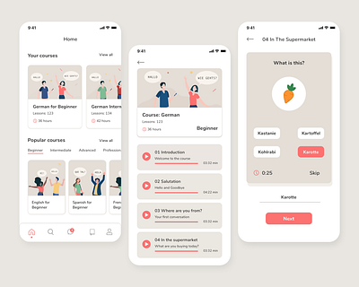 Language Learning App app app design course app courses design iconography language language app language learning learning app learning platform mobile mobile app design mobile design mobile ui sketch ui ui ux ui design uidesign