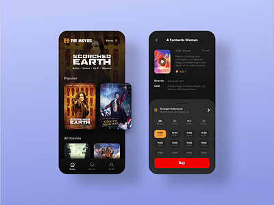 The Movies app app design application cinema ios mobile mobile app design mobile ui movie movies popular popular shot red theater tickets ui ux uidesign