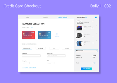 CREDIT CARD CHECKOUT - DAILY UI 002 credit card checkout dailyui