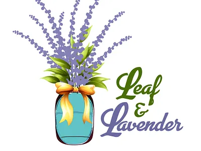 leaf and lavender creative logo design green logo illustration logo logo design modern logo