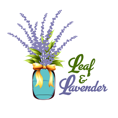 leaf and lavender creative logo design green logo illustration logo logo design modern logo