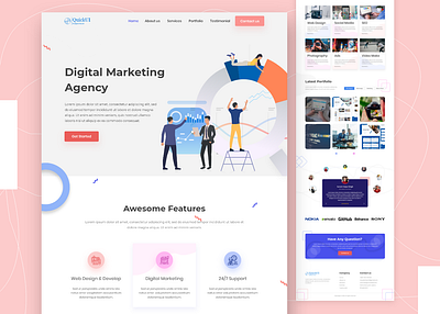 Digital Agency Landing page agency landing page agency website business agency company landing page digital agency landing page design ui design web ui website design