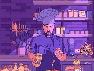 Overthinking anxiety artist chef conceptart design digitalart doodle doodles illustrate illustrated illustration inktober mentalhealth overthinking procreate