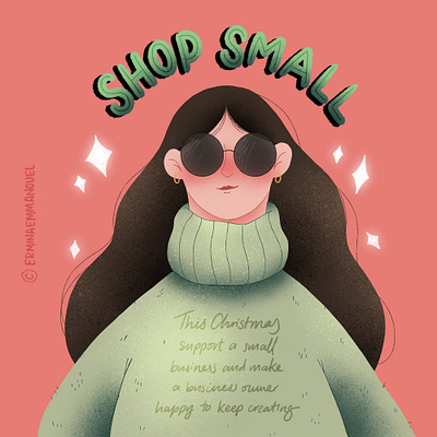 SHOP SMALL christmas design drawing face illustration illustrator shop small smallbusiness woman