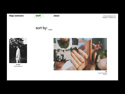 Iñigo Awewave Website - Filter Hover Animation animation desktop filter graphicdesign photographer portfolio ui ux design website