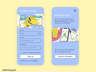 Daily UI Design #001 · Sign Up app app design application art daily ui dailyui dailyuichallenge design design art designer illustration ui ui ux ui design uidesign uiux ux ux ui uxdesign uxui