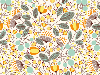 SEASONS vector seamless pattern autumn bloom blossom design fall floral flower leaves pattern seamless season seasons spring summer surface design surface pattern vector winter