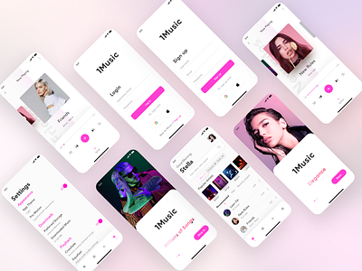 Modern Music Player App adobe illustrator adobe photoshop adobe xd app design brand figma ui ui design user experience ux