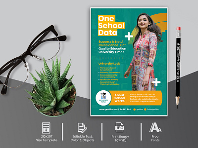 One School Data Flyer Design banner design branding design brochure brochure design corporate flyer flyer design flyer template graphic design real estate flyer uiux design