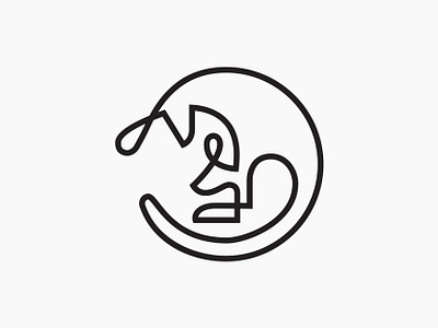 Kangaroo Mother&Child design line linelogo logotype mark symbol