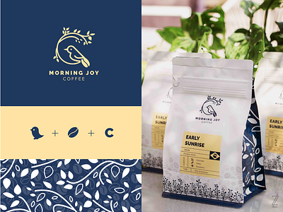 Morning Joy Coffee | Branding bird bird logo brand brand design brand identity branding branding and identity branding concept branding design coffee coffee bean guideline guidelines logo logo design logodesign logos logotype morning morning coffee