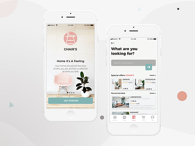 Chair's - Furniture and home decor app app app design ecommerce app furniture app home decor app ios ios app ios app design iphone minimal ui mobile mobile app mobile design mobile ui shopping app ui ui design user experience user interface ux