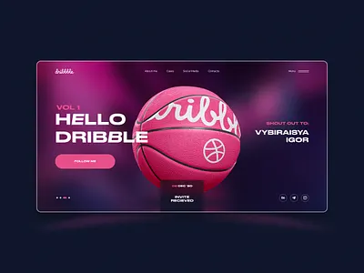 Hello Dribble design firstshot glassmorphism hello dribble hellodribbble typography ui uiux ux web website