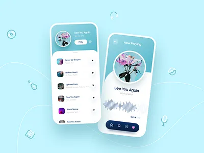 Music player- UI/UX Design app dailyui design free freelance light colors mobile app music music art musician musixmatch player player ui playlist sound design soundcloud soundwave splash ui ux