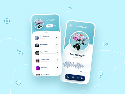 Music player- UI/UX Design app dailyui design free freelance light colors mobile app music music art musician musixmatch player player ui playlist sound design soundcloud soundwave splash ui ux