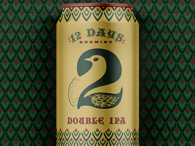 12 Days of Brewing :: 2 Turtle Doves 12daysofchristmas beer beer can bird brewery christmas holiday pattern