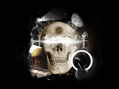 skull collage website art collage design graphic design illustration