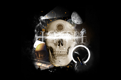 skull collage website art collage design graphic design illustration