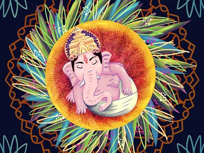 Birth of Ganesha 2d 2d art art character design ganesha hindu hinduism illustration india photoshop