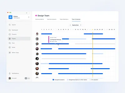 💪 Team Management and Booking Overview app design application design desktop fintory management tool team ui ux webapp