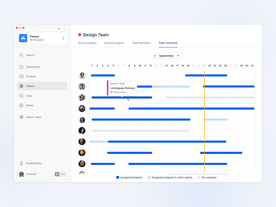 💪 Team Management and Booking Overview app design application design desktop fintory management tool team ui ux webapp
