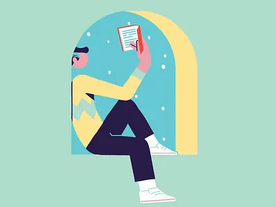 Digital Detox 2d break covid design illustration mental health mindfulness night photoshop play quarentine read rest screens snow stars window