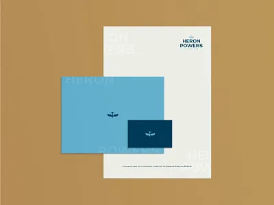 Heron-Powers | Rebrand 3/3 branding collateral identity branding identity design letterhead shirt design stationary visual design