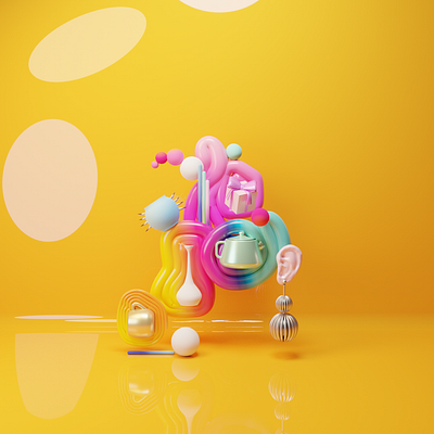 fleamarket 3d art banner blender blender3d blender3dart composition design flea market illustration store stupid