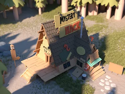 Mystery Shack 3d cinema4d environment gravity falls house motion design octanerender
