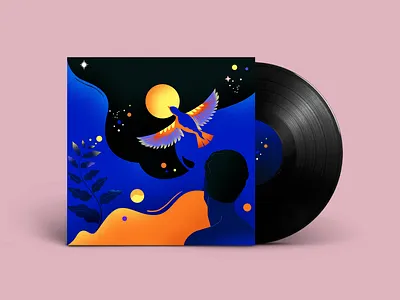 Band album cover abstract bird design graphic illustration music shapes vector