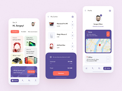 E-commerce Mobile App aipods max app apple apple watch checkout clean design e commerce e commerce shop freelance guidlines hug interaction interface ios ios14 ipad air mobile app ui ux