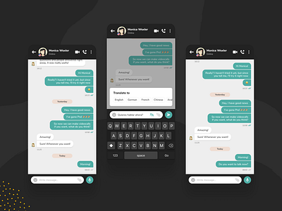 Translation tool app chat design languages lingbe mobile translator ui ux