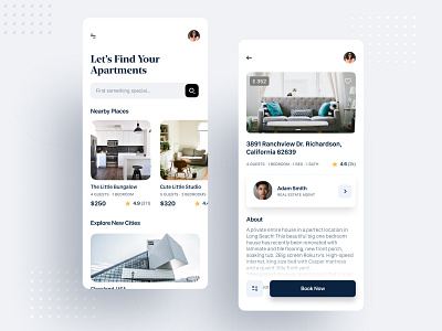 Real Estate - Application airbnb app appartment booking building clean flat house houses interface lease moblie rent ui
