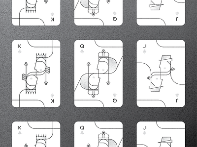 Playing Cards - WIP branding clubs gradient illustration jack king minimal playing cards queen system