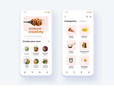 Food pairing app cooking creating design dishes food food app foodie foodpairing mobile recipe recipes ui ux vector