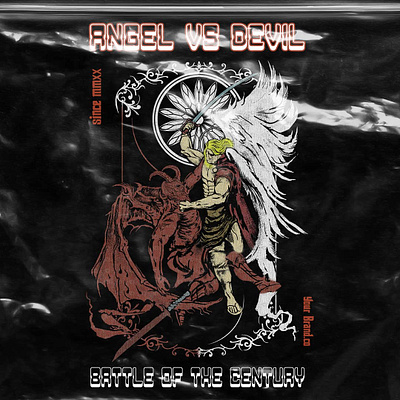 Angel vs Devil apparel apparel design apparel mockup design flatdesign illustration illustrator photoshop typography ui vector