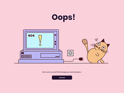 Error 404 Page Illustration | Daily UI 008 404 404 error 404 error page 404 page cat computer dailyui dailyuichallenge error error 404 error message error page error404 illustration illustration digital illustrations minimal web web design website