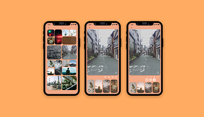 Social share on gallery dailyui dailyui010 design gallery iphone minimal orange ui ux