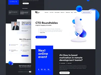 CTO Roundtables Landing Page cto landing technology ui web design webinar website