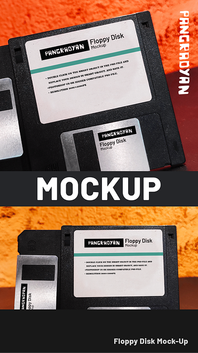 Floppy Disk mockup branding design floppy floppy disk label labeldesign mock up mockup mockup psd mockups packaging retro vintage