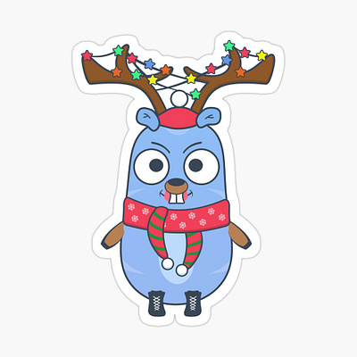 Golang gopher reindeer - ho ho ho christmas developer engineer gifts go golang gopher humor language programming reindeer xmas