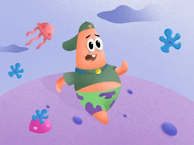 patrick on the run flower jellyfish patrick patrick star spongebob spongebob squarepants starfish stone