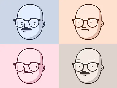 The Many Faces of Matt Nagy art cartoon cute design face illustration person self portrait vector