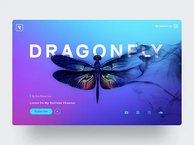 Dragonfly album cover design concept music music art ui ux webdesign youtube