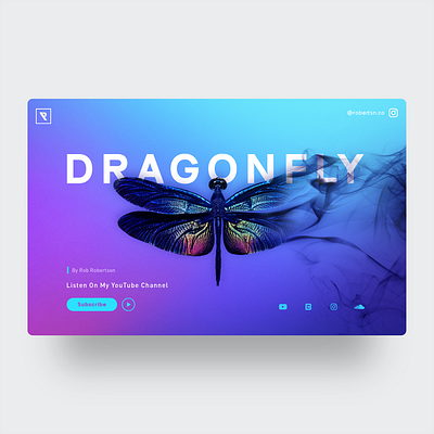 Dragonfly album cover design concept music music art ui ux webdesign youtube