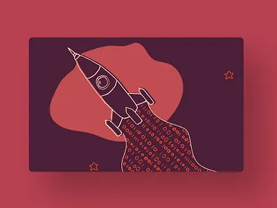 Binary Rocket Trail 2d animation animation binary binary code cosmos hand drawn rocket space spaceship stars